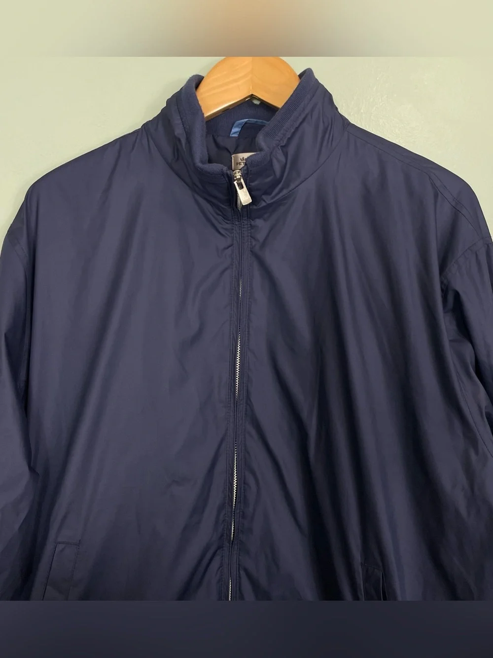 Peter Millar Wind Breaker Jacket Full Zip Navy Blue Men XL Lightweight‎